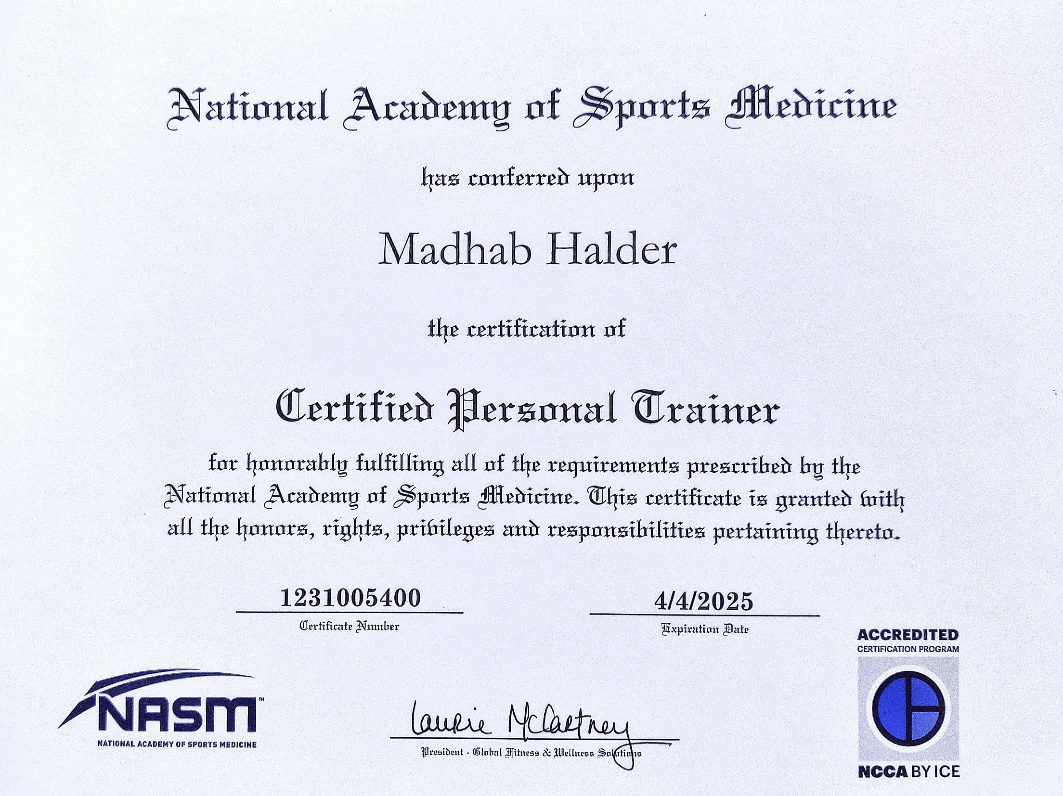 Certificate 1
